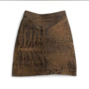 Vintage Brown Textured Women's Skirt